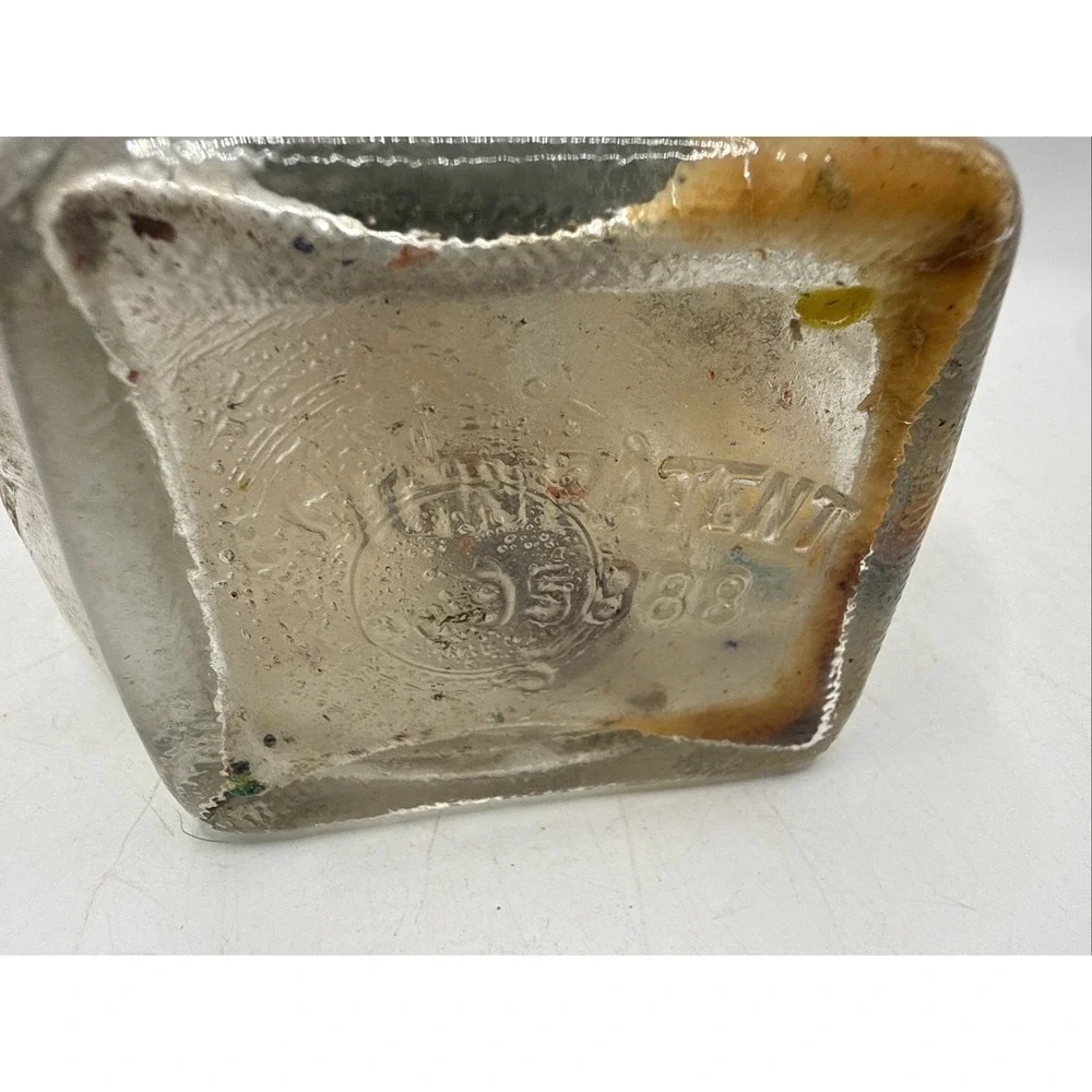 VTG 1930s Nash Underwood's Mustard Clock Faced Patent Application Glass Jar HTF
